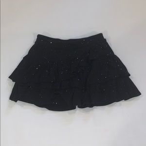 Justice Silver Flecked Black Layered Skort